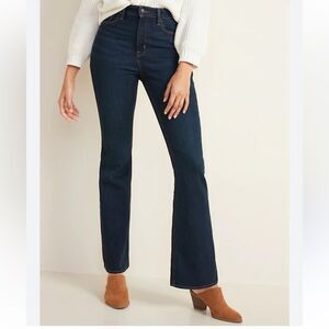 Old Navy Extra High Waisted Flare Jeans Sz 12 Dark Wash NWT